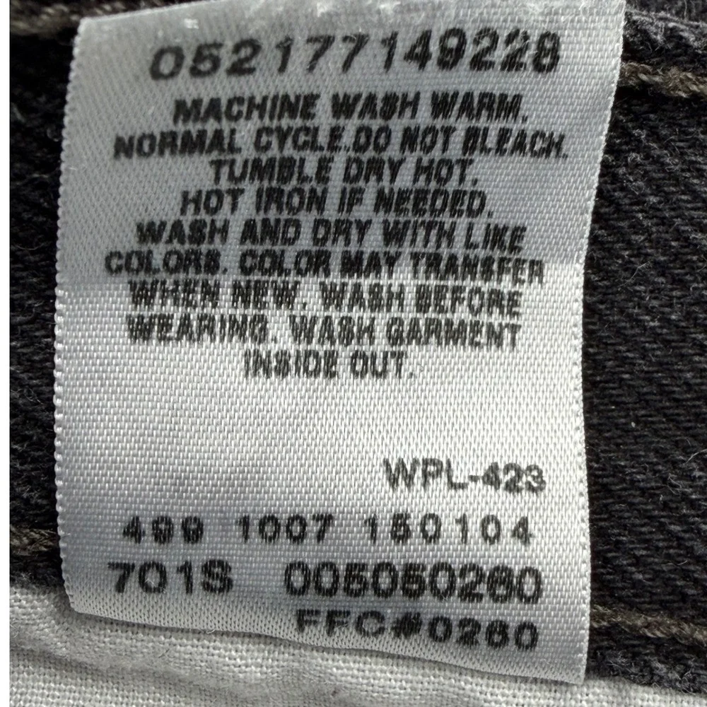 Levis 505 Regular Fit Jeans Mens 36x29‎ Faded Black Straight Leg Denim Pants
